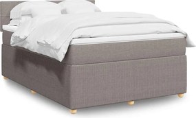 vidaXL Κρεβάτι Boxspring με Στρώμα Taupe 140x200 εκ. Υφασμάτινο