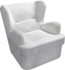 Πολυθρόνα Regalo pakoworld βελούδο σε λευκή απόχρωση 75x88x85εκ