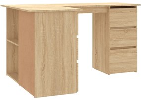 vidaXL Γραφείο Γωνιακό Sonoma Δρυς 145 x 100 x 76 εκ. από Επεξ. Ξύλο