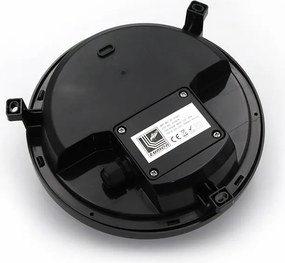Led απλίκα μαύρη στρόγγυλη πλαστική 12W 840Lm 4000k ενδιάμεσο λευκό φως στεγανή ΙΡ54