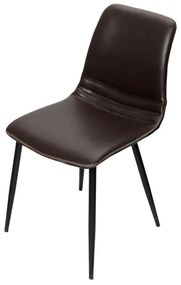Καρέκλα XEL103K2 D.Brown 46x58x71cm Espiel Σετ 2τμχ Μέταλλο,Τεχνόδερμα