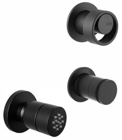 Armando Vicario Halo Black Matt Jet επιτοίχιο Στρογγυλό+Μίκτης εντ.+εκτροπέας περιστροφικός 2 εξ