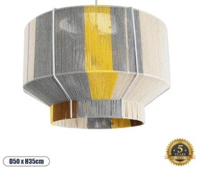 Boho Κρεμαστό Φωτιστικό Οροφής Μονόφωτο 02290 GloboStar-2290-Πολύχρωμο 2290