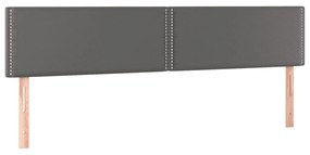 Κεφαλάρι Κρεβατιού LED Γκρι 180x5x78/88 εκ. από Συνθετικό Δέρμα 3121578