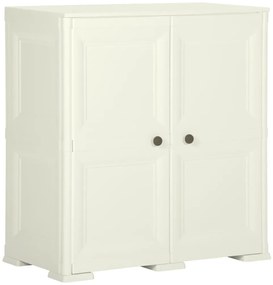 vidaXL Πλαστικό Ντουλάπι Κρεμ Ανοιχτό 79 x 43 x 85,5εκ με Σχέδιο Ξύλου