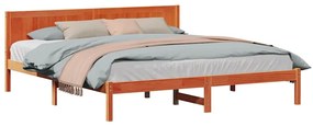 vidaXL Σκελετός Κρεβατιού Καφέ 200 x 200 cm Μασίφ ξύλο πεύκου