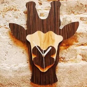 Intra απο ξύλο plywood 3mm-4mm πάχος – Πολυστρωματικό ρολόι τοίχου από ξύλο καμηλοπάρδαλης για Παιδικό Δωμάτιο 30x30 cm INTRAVECTRY-MY557618