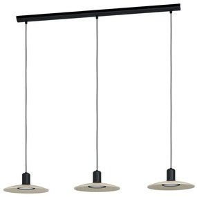 Φωτιστικό Οροφής - Ράγα Mayazes 39912 105x25x150cm 3xGu10 4,6W Black-Natural Eglo Steel,Wood