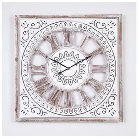 Ρολόι Τοίχου Ξύλο Αντικε Λευκό-Φυσικό 60x4.5x60cm 753-13020 Estheti-753-13020-Λευκό 753-13020