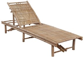 vidaXL Ξαπλώστρα Κήπου από Μπαμπού με Μαξιλάρι
