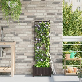 vidaXL Γλάστρα Κήπου με Στηρίγματα Καφέ 40x40x125,5 εκ