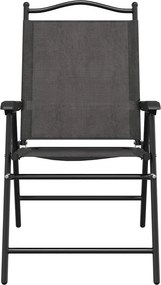 vidaXL Πτυσσόμενες καρέκλες 2 τεμ. Melange Grey Steel και Textilene