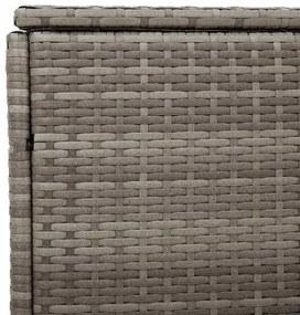 κουτί αποθήκευσης κήπου γκρι 110x50x58 cm Poly Rattan - Γκρι