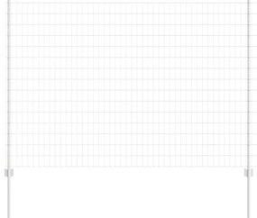 Τείχος και Πόστ Ασημί 1,5 x 10 m Ατσάλι