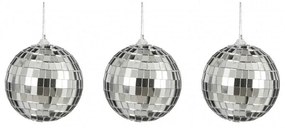 Χριστουγεννιάτικες Μπάλες Disco Mirror 02.1162257 (Σετ 3τμχ) 8cm Silver