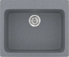 Kitchen Sink Sanitec Classic 331 Inset 60x50 cm Metallic Silver