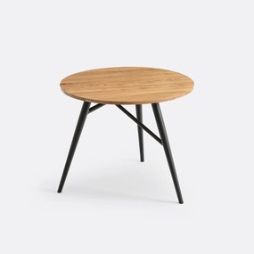 Crueso Oak-Topped Round Table, Seats 3