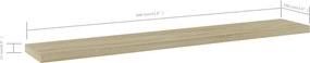 vidaXL Ράφια Βιβλιοθήκης 4 τεμ. Sonoma Δρυς 60x10x1,5 εκ. Μοριοσανίδα