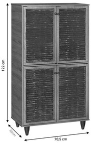 Παπουτσοθήκη-ντουλάπι Ronan χρώμα wenge 70.5x35x122εκ 70.5x35x122 εκ.
