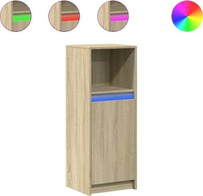 vidaXL Ντουλάπι με Φώτα LED Sonoma Δρυς 38x34x100εκ Επεξεργασμένο Ξύλο