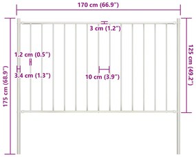 vidaXL Πάνελ Περίφραξης με Στύλους από Ατσάλι με Ηλεκτροστατική Βαφή 1,81x1,25 μ. Λευκό