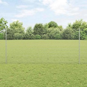 vidaXL Φράχτης με Στήλες. Ασημί 1.2 x 10 m Ατσάλι