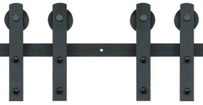 VEVOR 8FT Sliding Barn Door Hardware Kit, 330LBS Heavy Duty Barn Door Track Kit for Double Doors, Fit 3.7-4.3FT Total Wide and 1.3&quot;-1.8&quot; Thick 2 Door Panel, with Smooth &amp; Silent Pulley (I Shape)