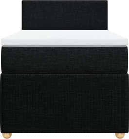 vidaXL Κρεβάτι Boxspring με Στρώμα Μαύρο 100 x 200 εκ. Υφασμάτινο
