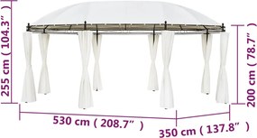 vidaXL Κιόσκι Λευκό Κρεμ 530 x 350 x 265 εκ.