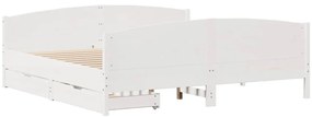 vidaXL Σκελετός Κρεβ. Χωρίς Στρώμα Λευκό 180x200 εκ Μασίφ Πεύκο