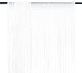 vidaXL Κουρτίνες με Κρόσσια 2 τεμ. Λευκές 100 x 250 εκ.