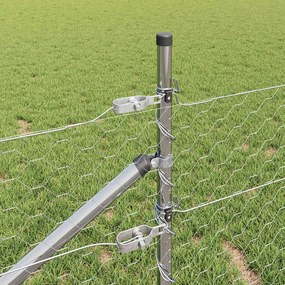 VidaXL Εξαγωνική Φράχτη με Στύλο 100 x 1 μ Γαλβανισμένος Χάλυβας Ασημί
