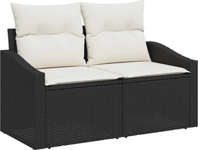 vidaXL Σετ Καναπέ Κήπου 8 τμχ. Μαύρο Πολυ ράταν