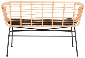 ΚΑΝΑΠΕΣ ALLEGRA  ΜΑΥΡΟ ΜΕΤΑΛΛΟ-ΜΠΕΖ ΣΥΝΘ.RATTAN 120x62x80Υεκ.