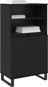 vidaXL Highboard Μαύρο 60 x 36 x 110 εκ Επεξεργασμένο ξύλο