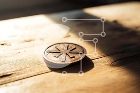 Intra Συλλεκτικό Ξύλινο Παζλ Plywood  4mm - Καλοδιατηρημένο ξύλινο νόμισμα στο τραπέζι Σε Ξύλινο Κουτί - Διαστάσεις: 10x10 cm – 25 κομμάτια