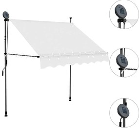 vidaXL Τέντα Συρόμενη Χειροκίνητη με LED Κρεμ 200 εκ.