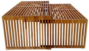 Τραπέζι Tinnie C027 σετ 2τεμ teak ξύλο σε φυσική απόχρωση 110x60x46 εκ.