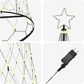 vidaXL LED Χριστουγεννιάτικο Δέντρο με βάση Θερμό λευκό 500 cm Μέταλλο