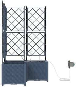 vidaXL Ζαρντινιέρες κήπου Γκρι 80 x 80 x 142 cm Ατσάλι
