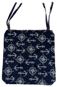Λονέτα Τετράγωνο Μαξιλάρι Καρέκλας Angira 45x45cm 45x45 2cm Μπλε Σκούρο