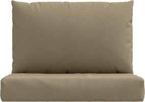 vidaXL Μαξιλάρια Παλέτας 2 τεμ. Taupe Μελανζέ Υφασμάτινα