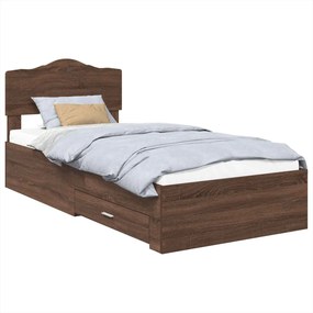 vidaXL Σκελετός Κρεβατιού Καφέ δρυς 70 x 190 cm Επεξεργασμένο Ξύλο