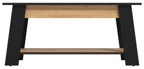 Τραπεζάκι Σαλονιού Piave Artisan Oak - Μαύρο Μάτ 101x55x47 εκ.