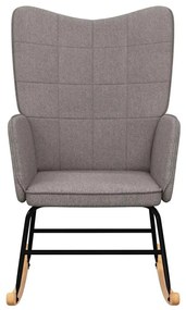 vidaXL Κουνιστή Πολυθρόνα Taupe Υφασμάτινη