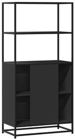 Ντουλάπι Μαύρο από 68x35x139 cm Επεξεργασμένο Ξύλο και μέταλλο - Μαύρο