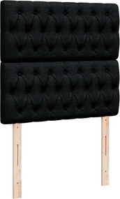 vidaXL Κρεβάτι Boxspring με Στρώμα Μαύρο 90x200 εκ. Υφασμάτινο