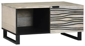 vidaXL Τραπεζάκι σαλονιού Άσπρο, Μαύρο 80 x 50 x 40 cm Σαγκουίνι ξύλο