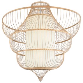 01781 GloboStar® GLOBOSTAR® HIBISCUS 01781 Boho Κρεμαστό Φωτιστικό Οροφής με Ντουί 1 x E27 AC 220-240V IP20 - Μπεζ - Μ100 x Π100 x Υ100cm