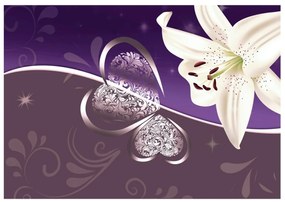 Φωτοταπετσαρία - Lily in shades of violet 200x140